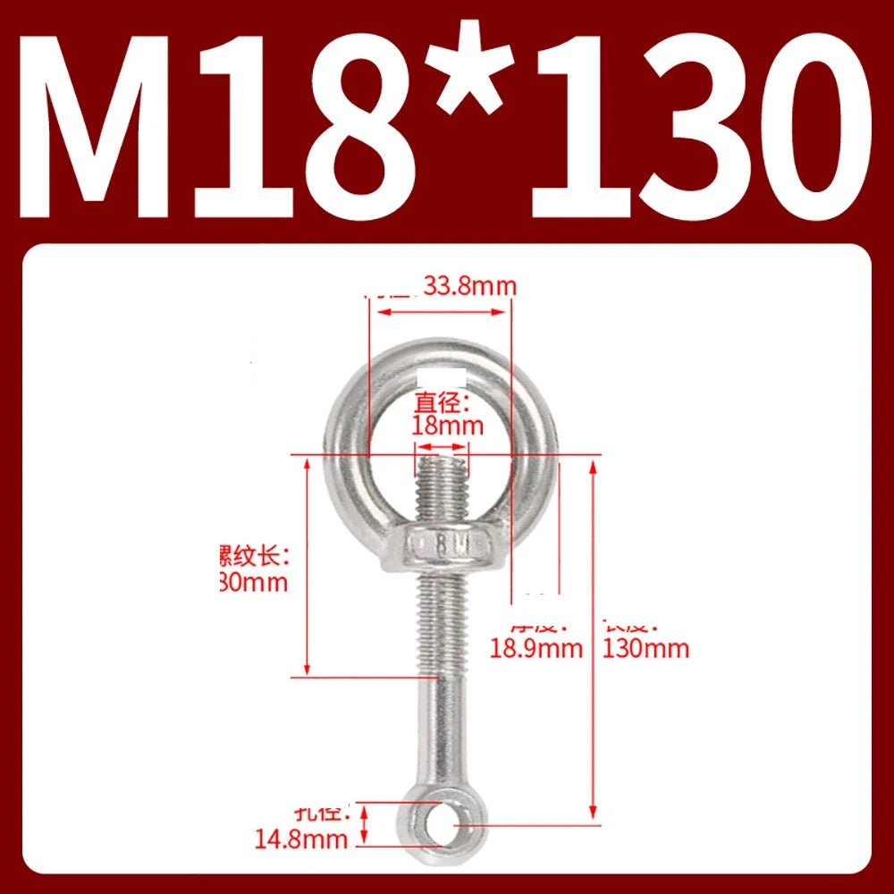 M14–M24 Lifting Eye Bolt & Eye Nut Set | 304 Stainless Steel | 50–200mm - HomeDIYer