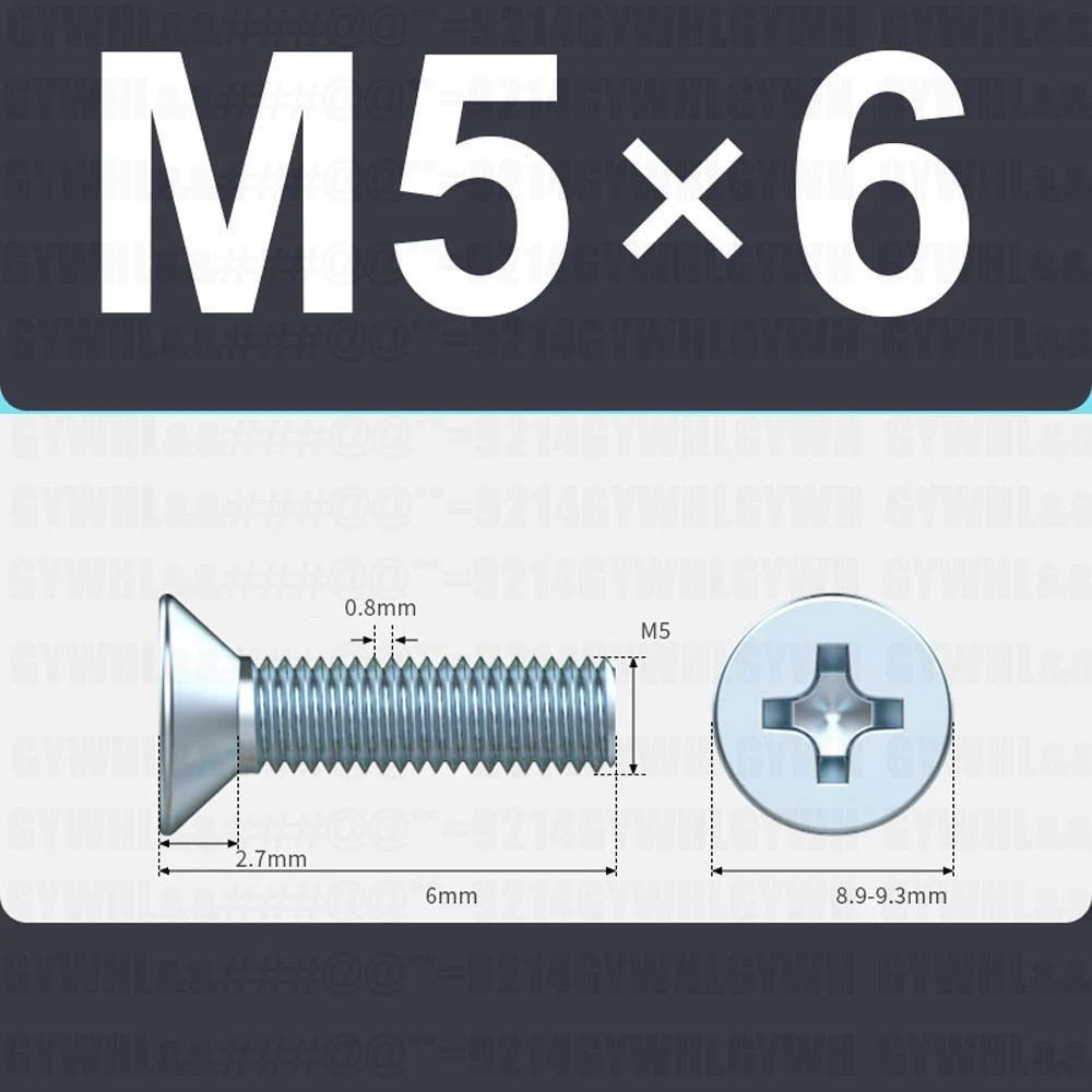 M3–M12 Zinc Plated Phillips Countersunk Machine Screws DIN 965 | Flat Head Bolts