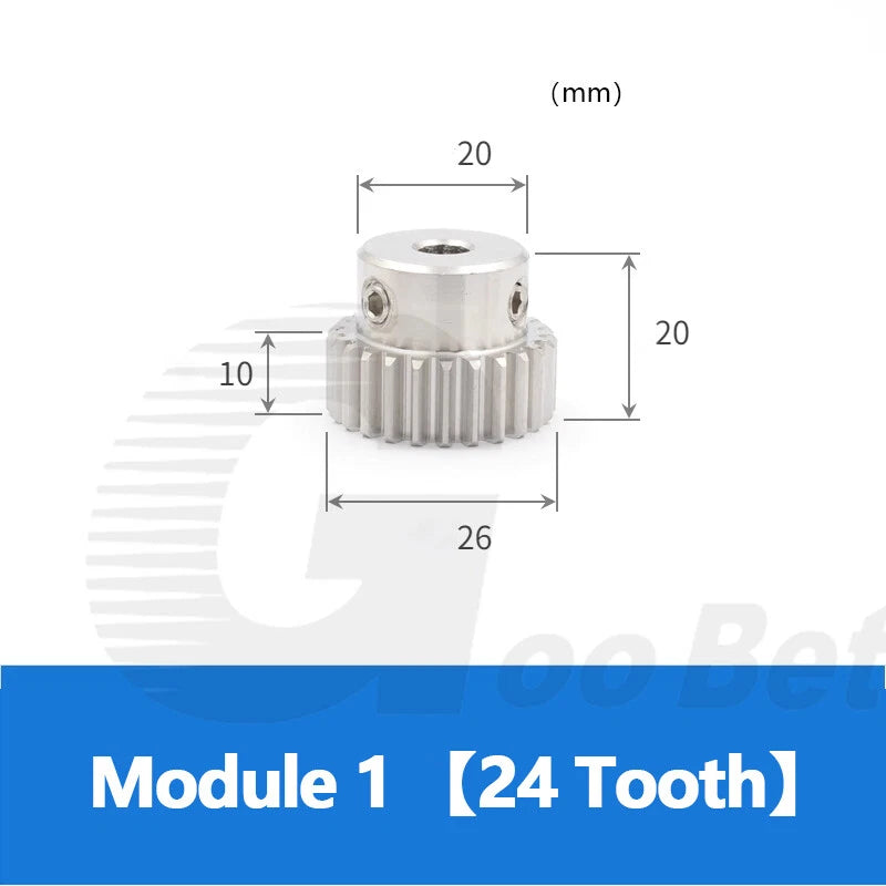 Mod 0.5 1 1.5 2 Precision Spur Gear Stainless Steel with Hub 12 Tooth - 60 Tooth