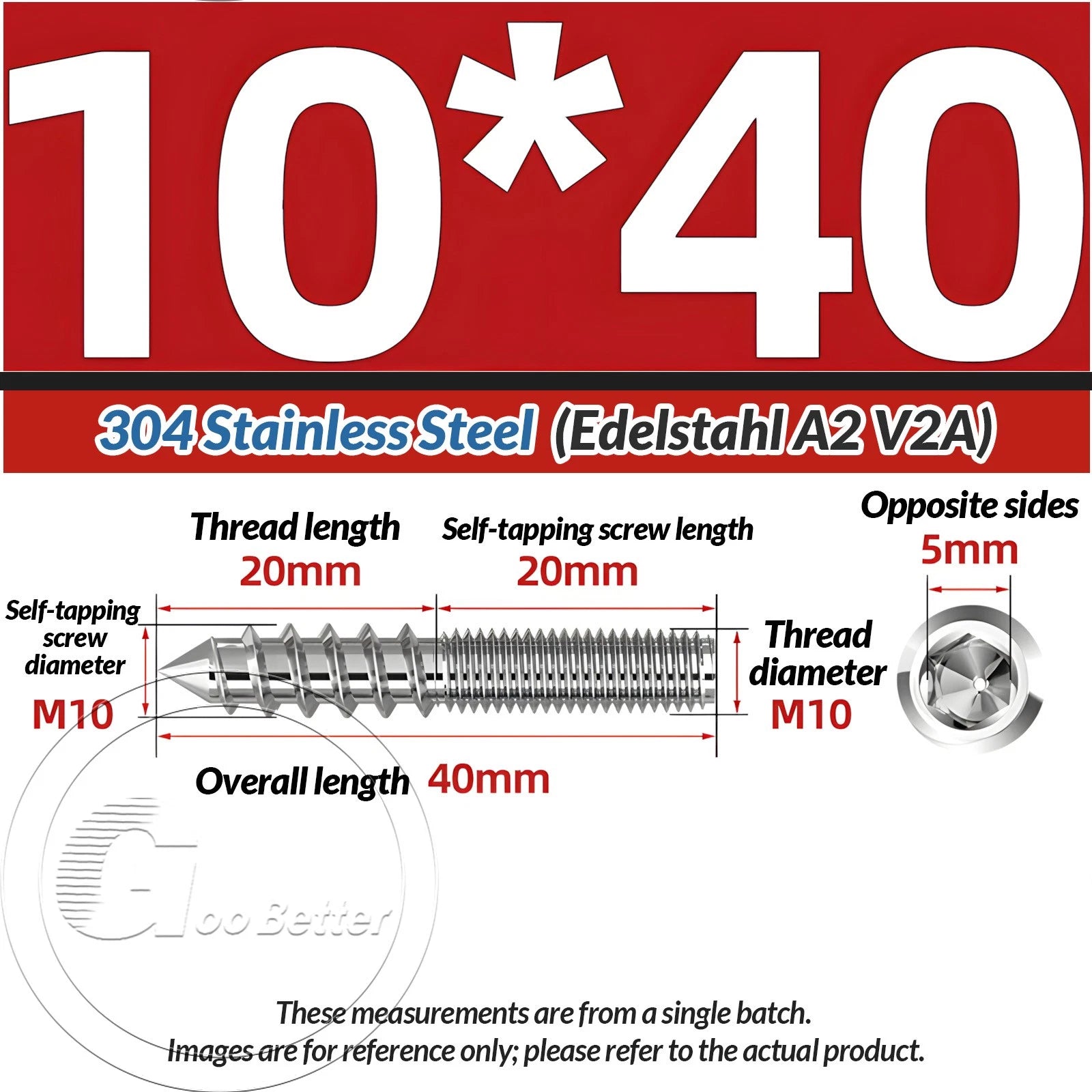 A2 Stainless Steel Hanger Bolts Dual Thread Dowel Screws M4–M12 for Furniture