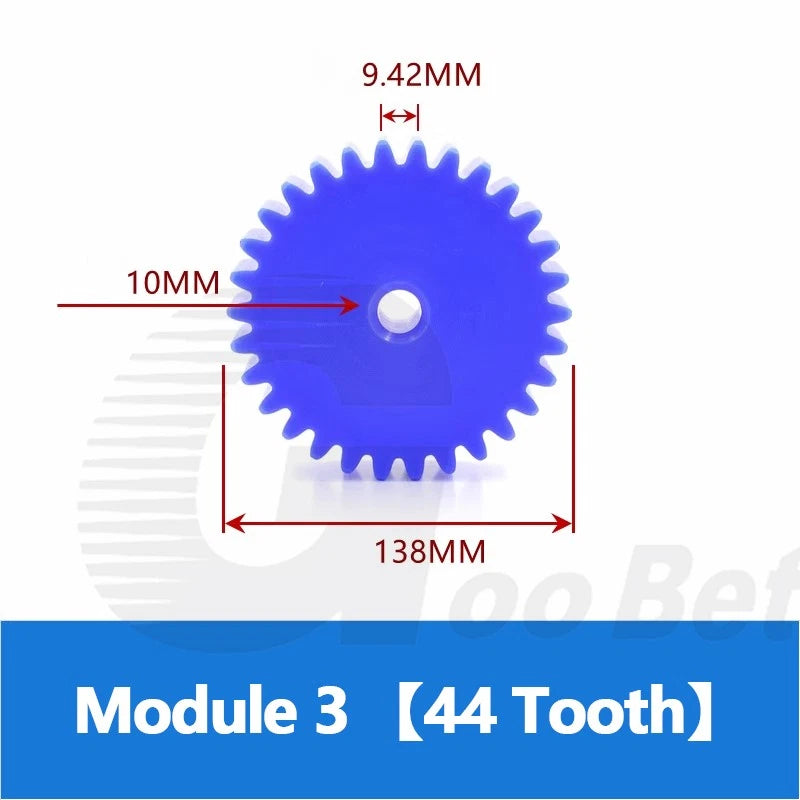 Module 3 Nylon Flat Gear Spur Gear Plastic 12-60 Tooth Pinion Motor Gear Blue