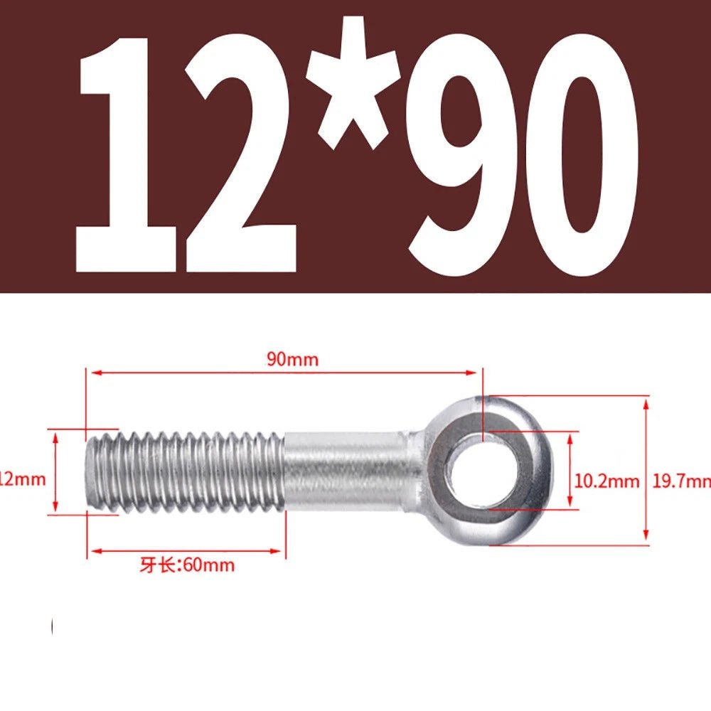 M5 - M24 A2 304 Stainless Steel Partially Threaded Forged Eye Bolts with Rings for Wire Rope & Hanging - HomeDIYer