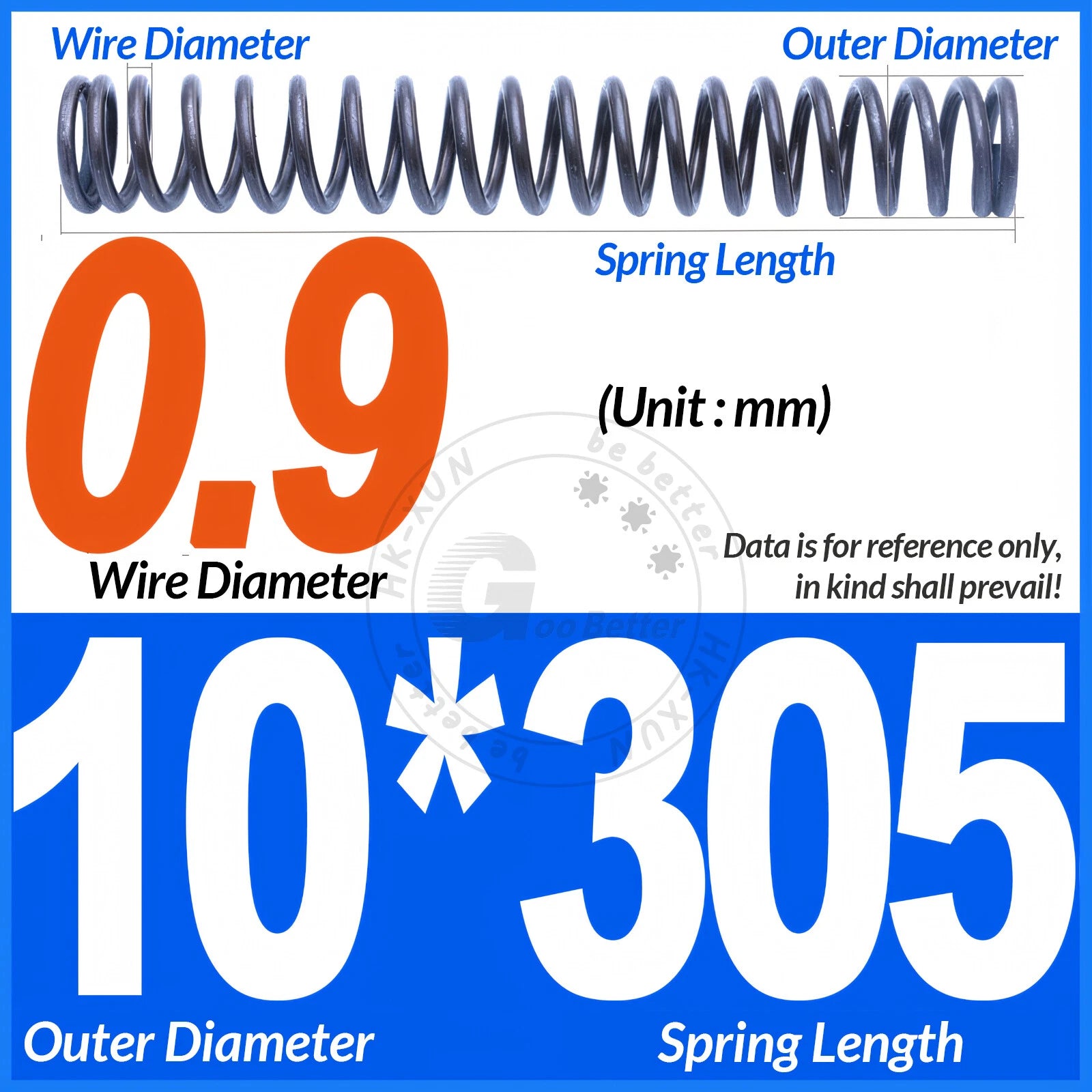 Length 305mm Compression Spring Pressure Springs OD 3-60mm Wire Dia 0.3mm-6.0mm