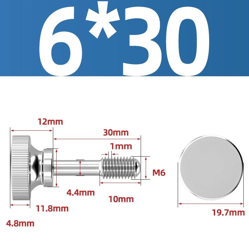 Knurled Thumb Screws Stainless Steel — M2 M2.5 M3 M4 M5 M6 M8 M10 Hand Knob Bolts