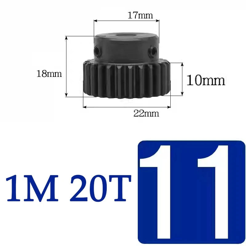 Spur Gears 1 Mod Transmission Gear With Step 45# Steel Pinion Motor Gear 10T~29T