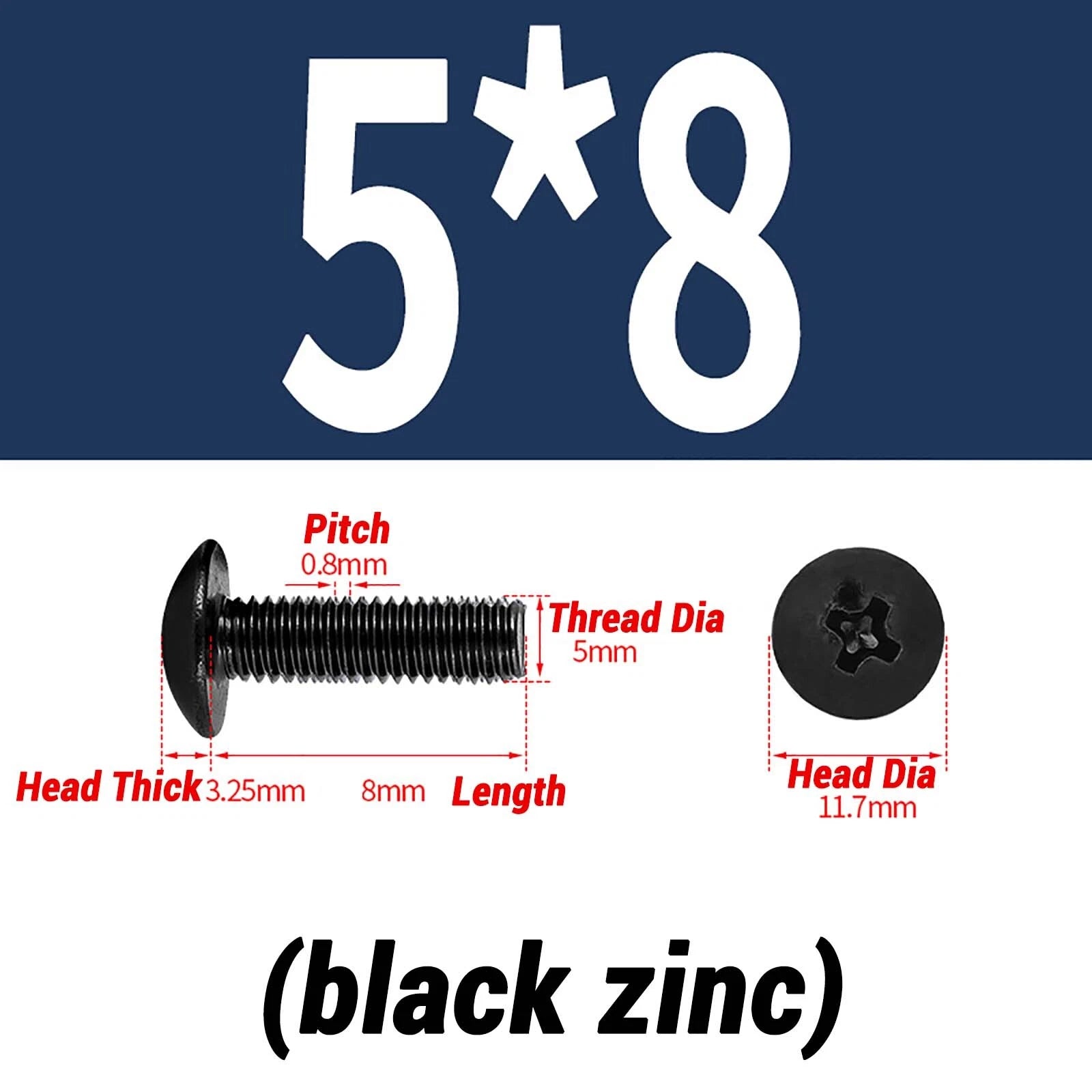 M2–M6 Pan Head Self‑Tapping Sheet Metal Screws – Black Oxide Carbon Steel