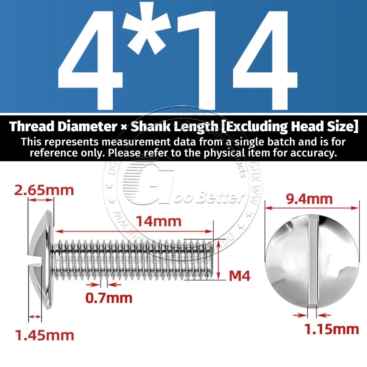 A2 Stainless Steel Mushroom Head Slotted Machine Screws — M2 to M8, Multiple Lengths - HomeDIYer