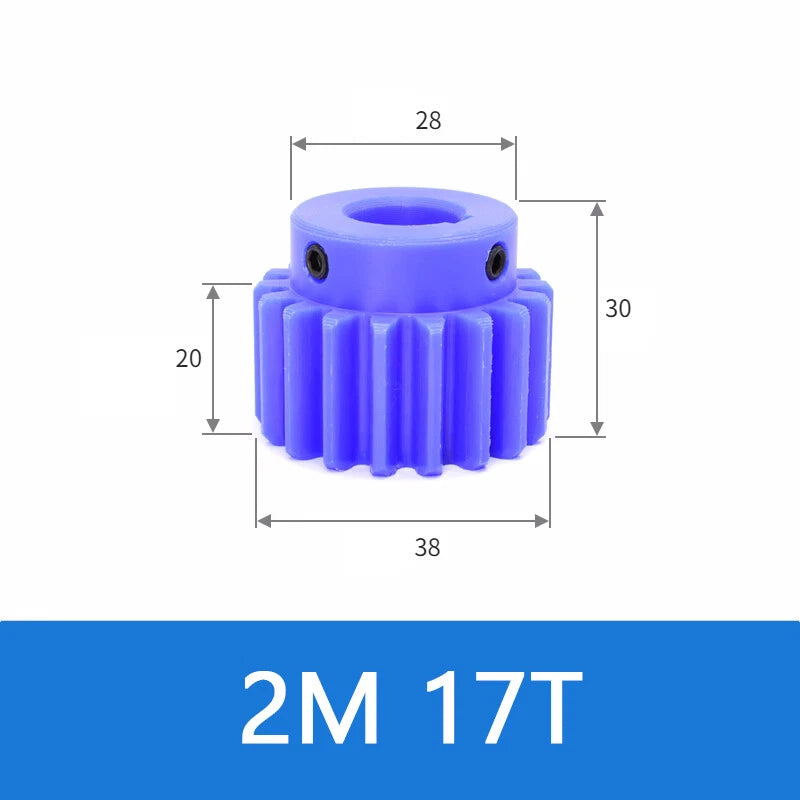 Blue Nylon Spur Gears 1/1.5/2/3Mod Transmission Gear 12-60T With Step Motor Gear