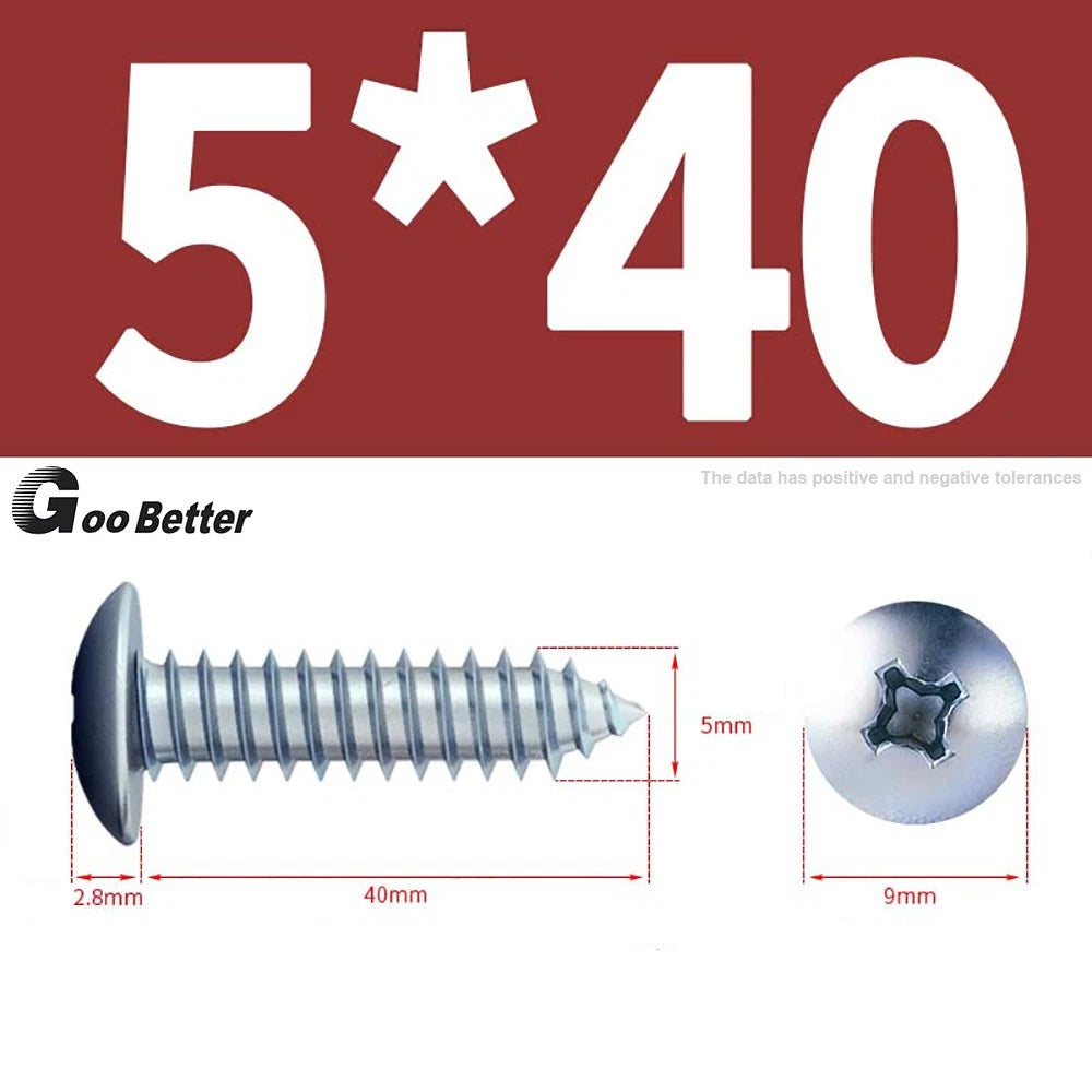 M3 M4 M5 M6 Pan Head Self Tapping Screws – Zinc Plated Carbon Steel