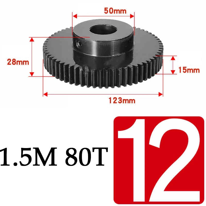 Spur Gears 1.5 Mod Transmission Gear With Step 45#Steel Pinion Motor Gear 30/80T