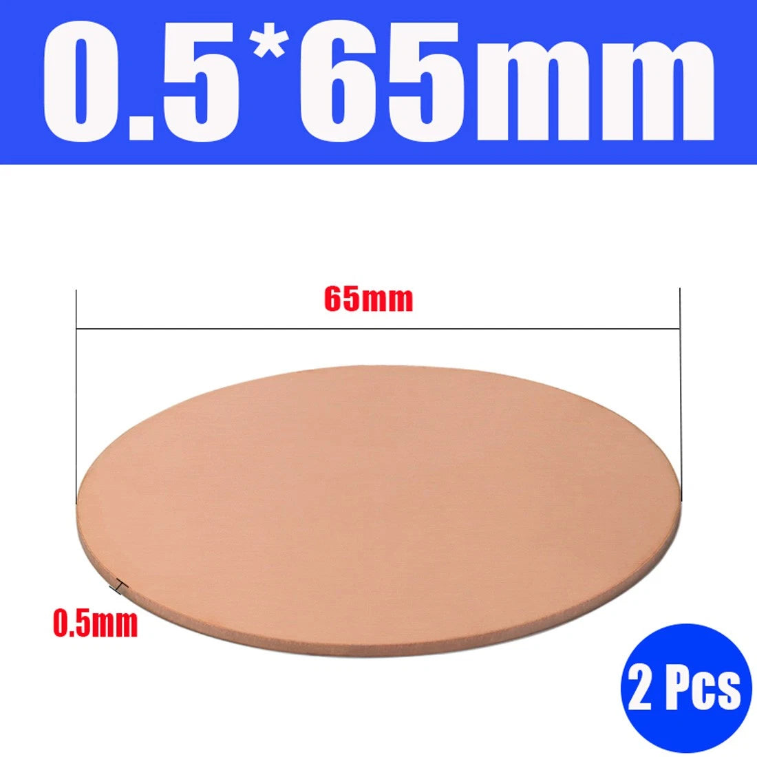 Thick 0.5-1.5mm Solid 99% Pure Copper Blanks Discs Ø 10-300mm Round Plate Metal