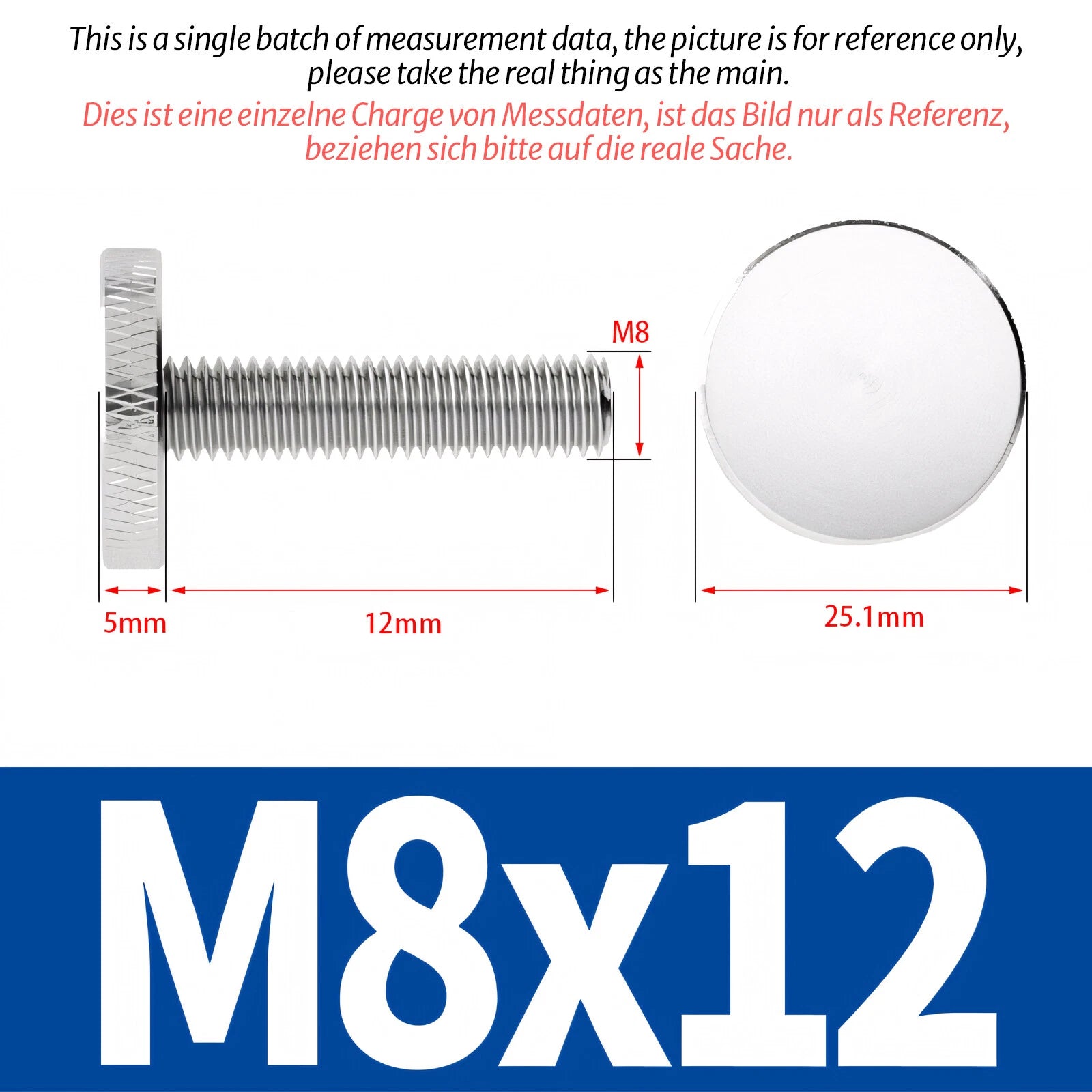 Knurled Thumb Screws with Large Flat Head — A2 Stainless Steel & Galvanized, M3 to M10