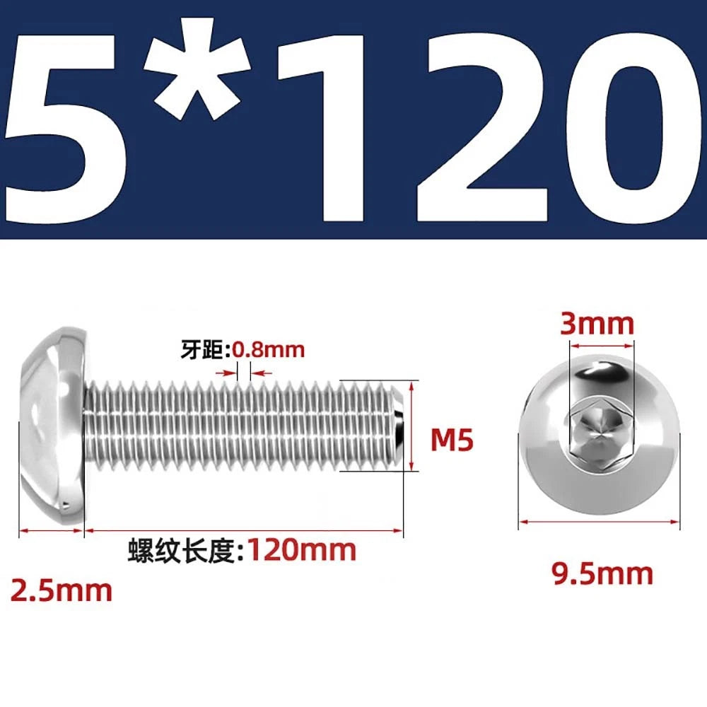 M1.6–M5 A2 Stainless Steel Button Head Socket Cap Screws – Round Pan Head, Hex Drive, Fully Threaded