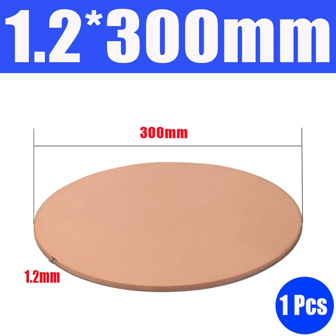 Thick 0.5-1.5mm Solid 99% Pure Copper Blanks Discs Ø 10-300mm Round Plate Metal