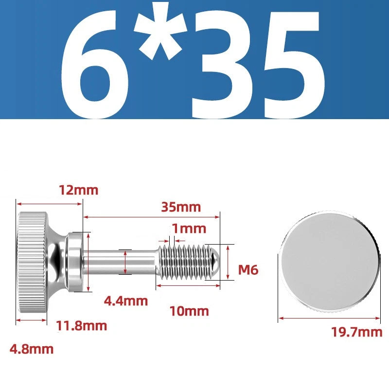 Knurled Thumb Screws Stainless Steel — M2 M2.5 M3 M4 M5 M6 M8 M10 Hand Knob Bolts