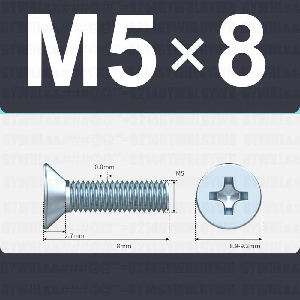 M3–M12 Zinc Plated Phillips Countersunk Machine Screws DIN 965 | Flat Head Bolts