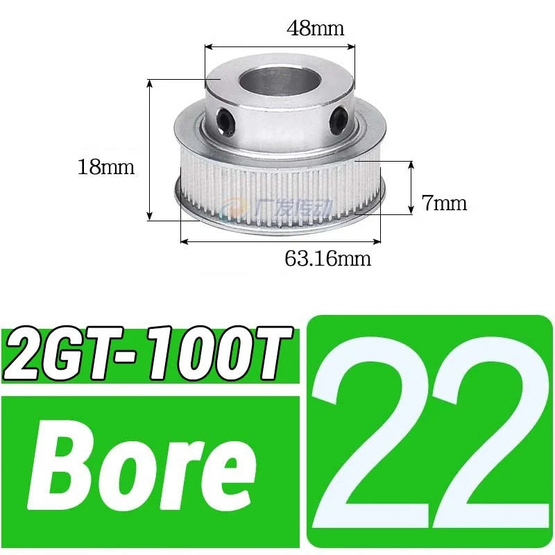 GT2 Timing Belt Pulley 16-100 Teeth 6-10mm Teeth Width Bore 3mm-25mm For 3D