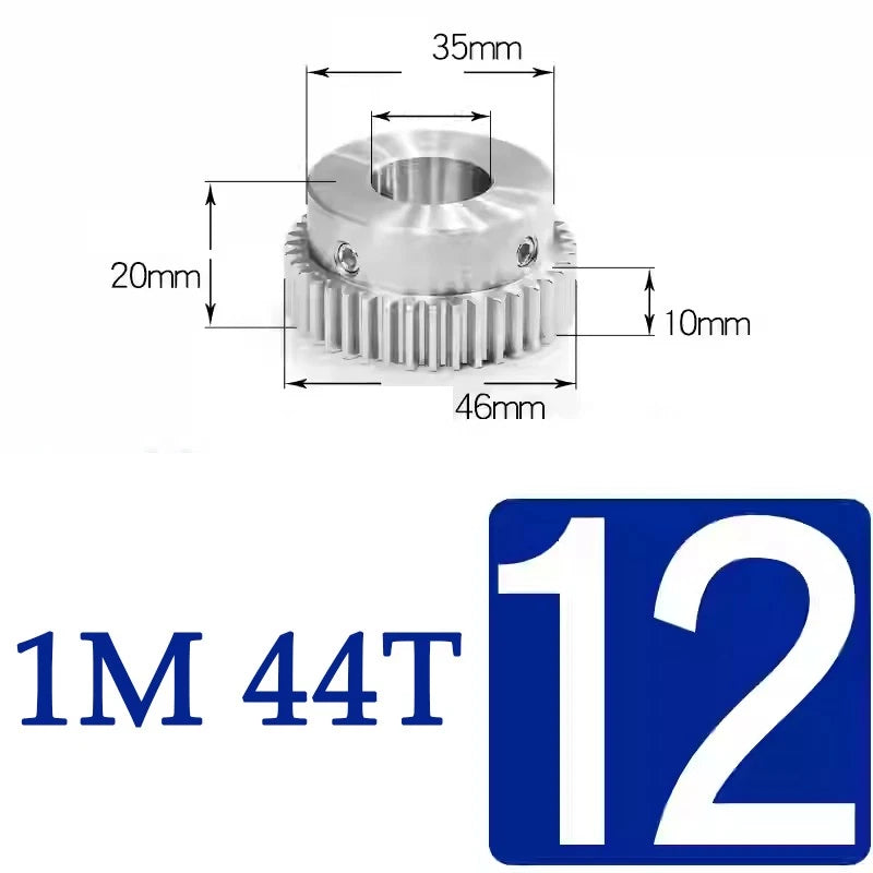 Spur Gears 1M Transmission Gear With Step Stainless Steel Motor Gear 32~50 Teeth