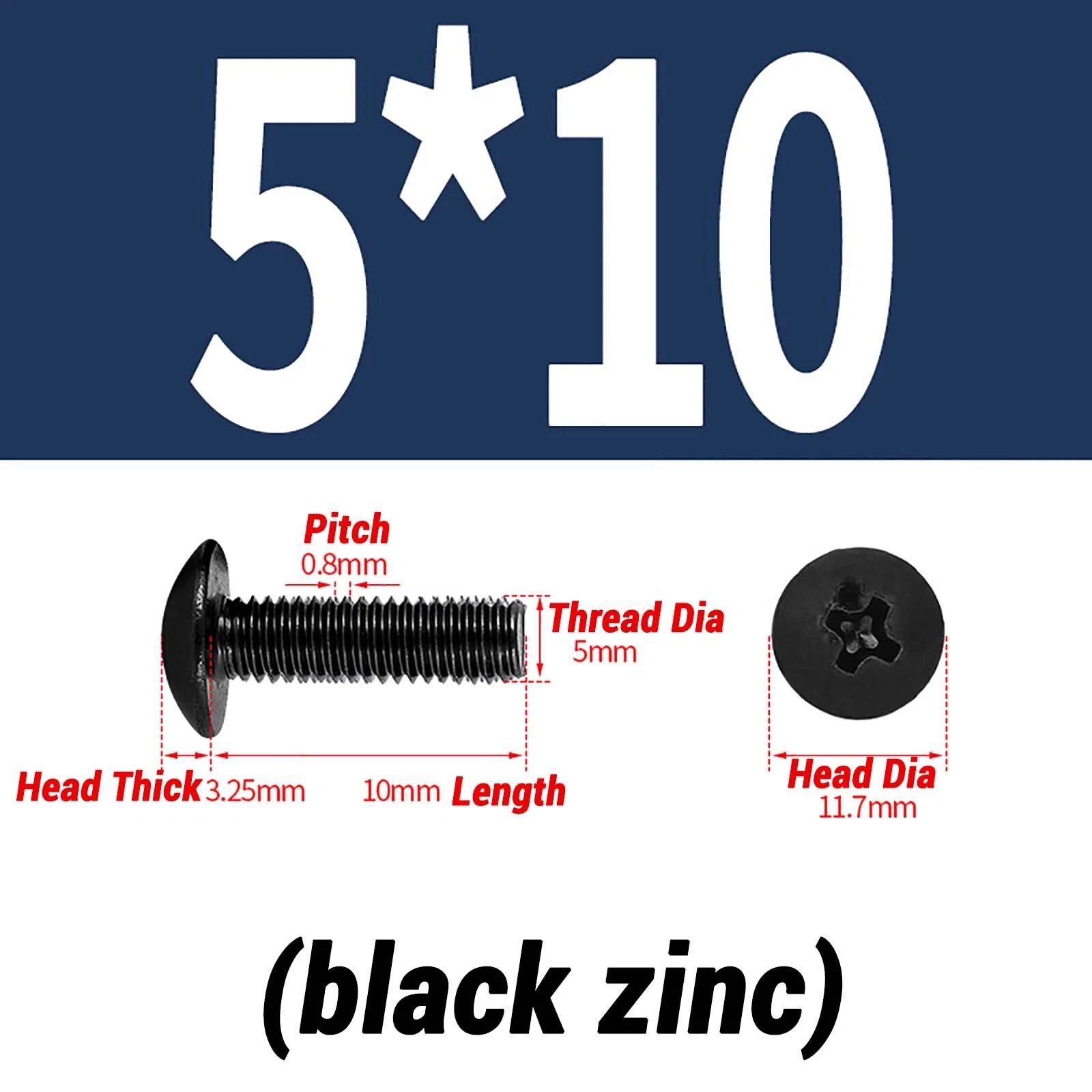 M2–M6 Pan Head Self‑Tapping Sheet Metal Screws – Black Oxide Carbon Steel