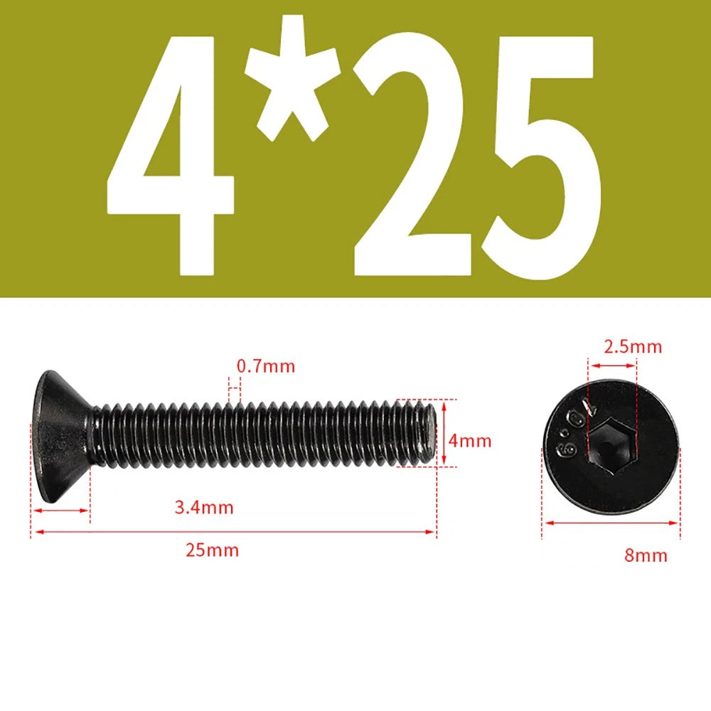 M2-M6 Countersunk Socket Head Cap Screws – Grade 10.9 Alloy Steel