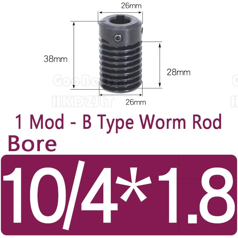 Mod 1 Worm Gear Wheel Brass 40 Tooth Worm Shaft 45# Steel-Brass Bore 6 - 15 mm