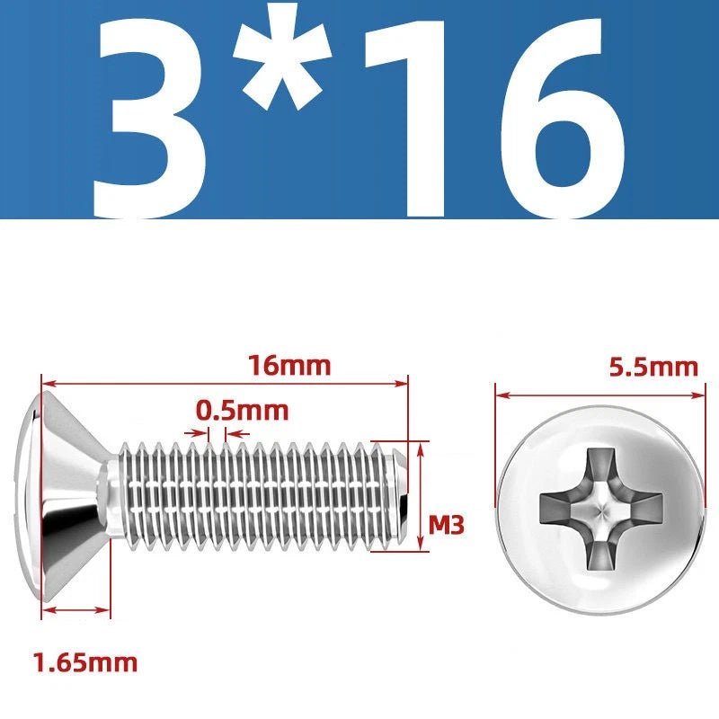 Phillips Oval Head Machine Screws Stainless Steel — M1.6 to M10, All Sizes - HomeDIYer