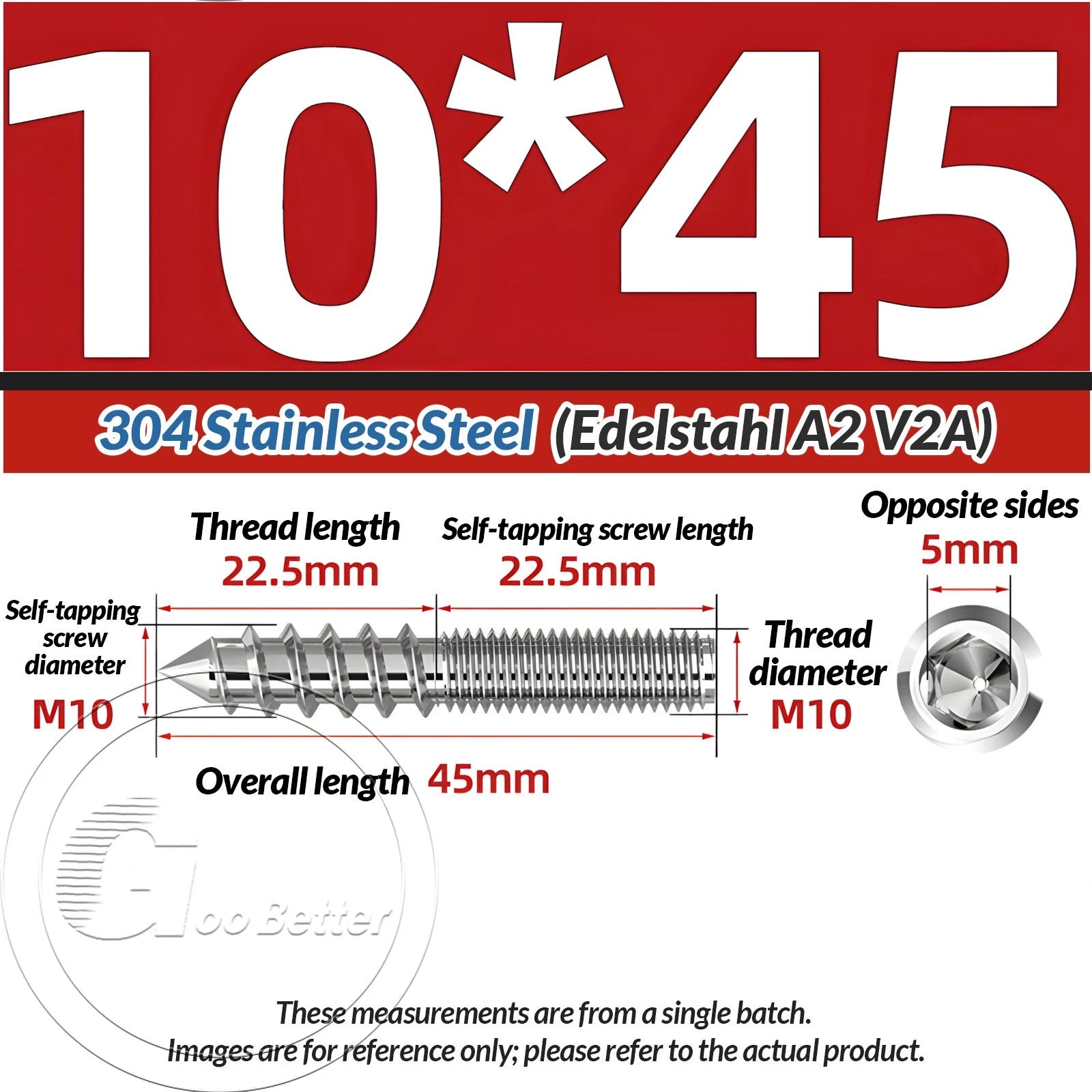 A2 Stainless Steel Hanger Bolts Dual Thread Dowel Screws M4–M12 for Furniture