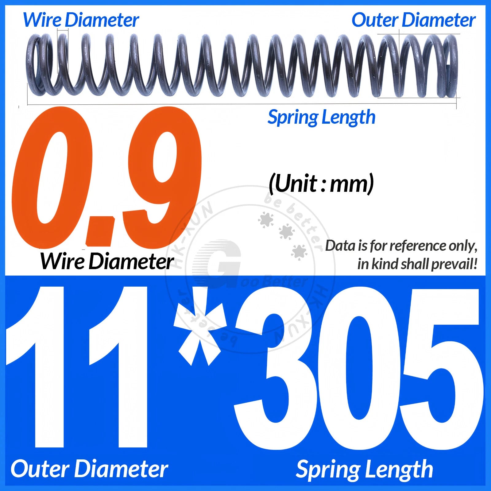Length 305mm Compression Spring Pressure Springs OD 3-60mm Wire Dia 0.3mm-6.0mm