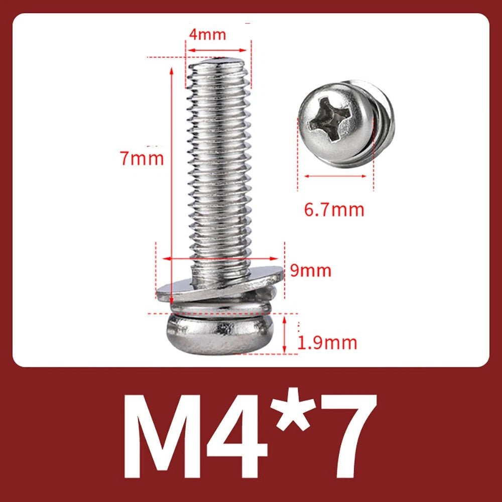 M2–M10 Phillips Button Head Machine Screws — 304 Stainless Steel - HomeDIYer