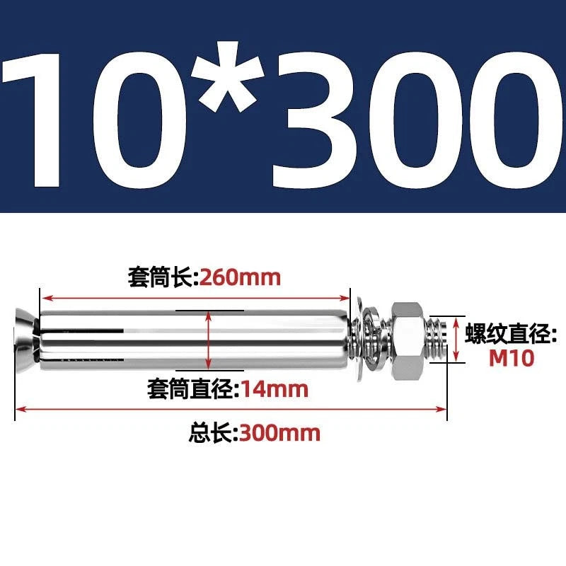 Stainless Steel Expansion Anchor Bolts for Concrete & Masonry — M6 to M20