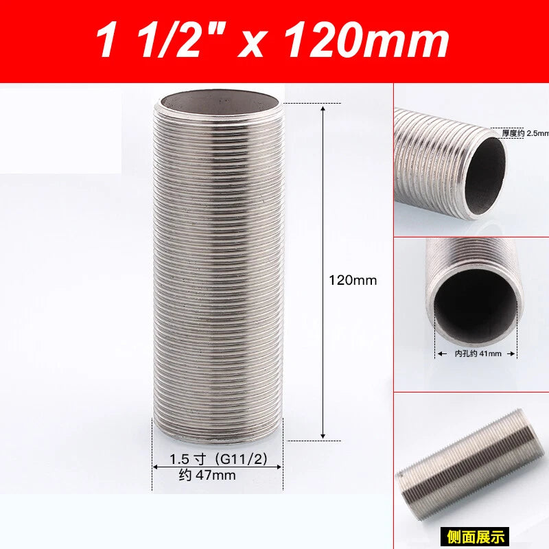 A2 Stainless Steel Male Threaded Rod Connector Stud — Pipe Fitting Bar