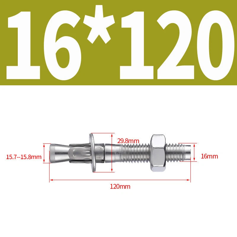 Through Bolts Wall Expansion Anchor Bolts A2 304 A4 316 Stainless Steel