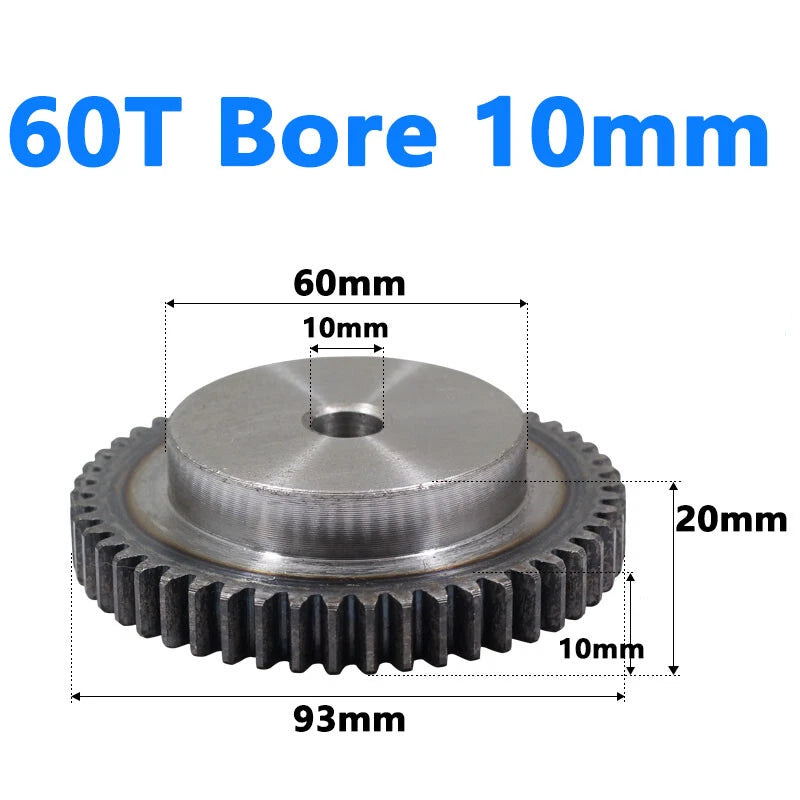 1.5 Module Spur Gear Bore 6/8/10/12/15mm Teeth 10-60 Pinion Pitch 4.71mm