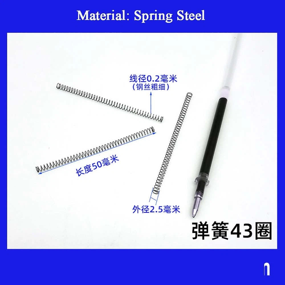 Spring Steel Small Compression Spring 0.2/0.3/0.4mm Wire Diameter 3-50mm Length