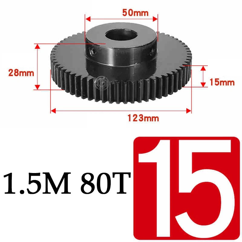 Spur Gears 1.5 Mod Transmission Gear With Step 45#Steel Pinion Motor Gear 30/80T