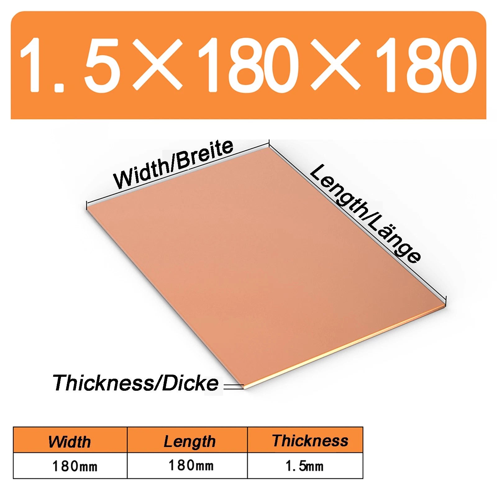 Natural Copper Sheet Metal guillotine cut - 0.3mm - 6.0mm - Multiple