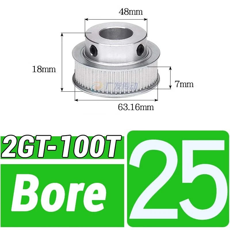 GT2 Timing Belt Pulley 16-100 Teeth 6-10mm Teeth Width Bore 3mm-25mm For 3D