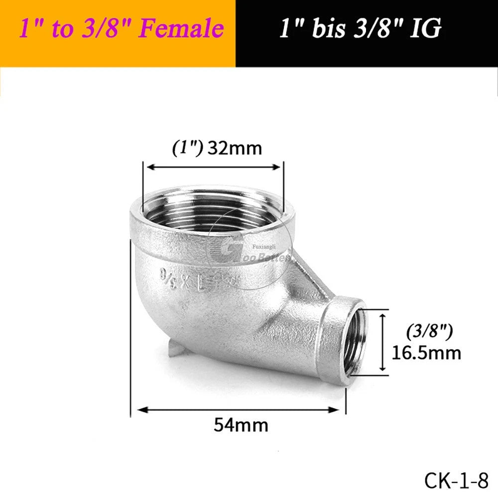 A2 Stainless Steel BSP Reducer Elbow Pipe Fittings | 1/8" to 4" Male Female