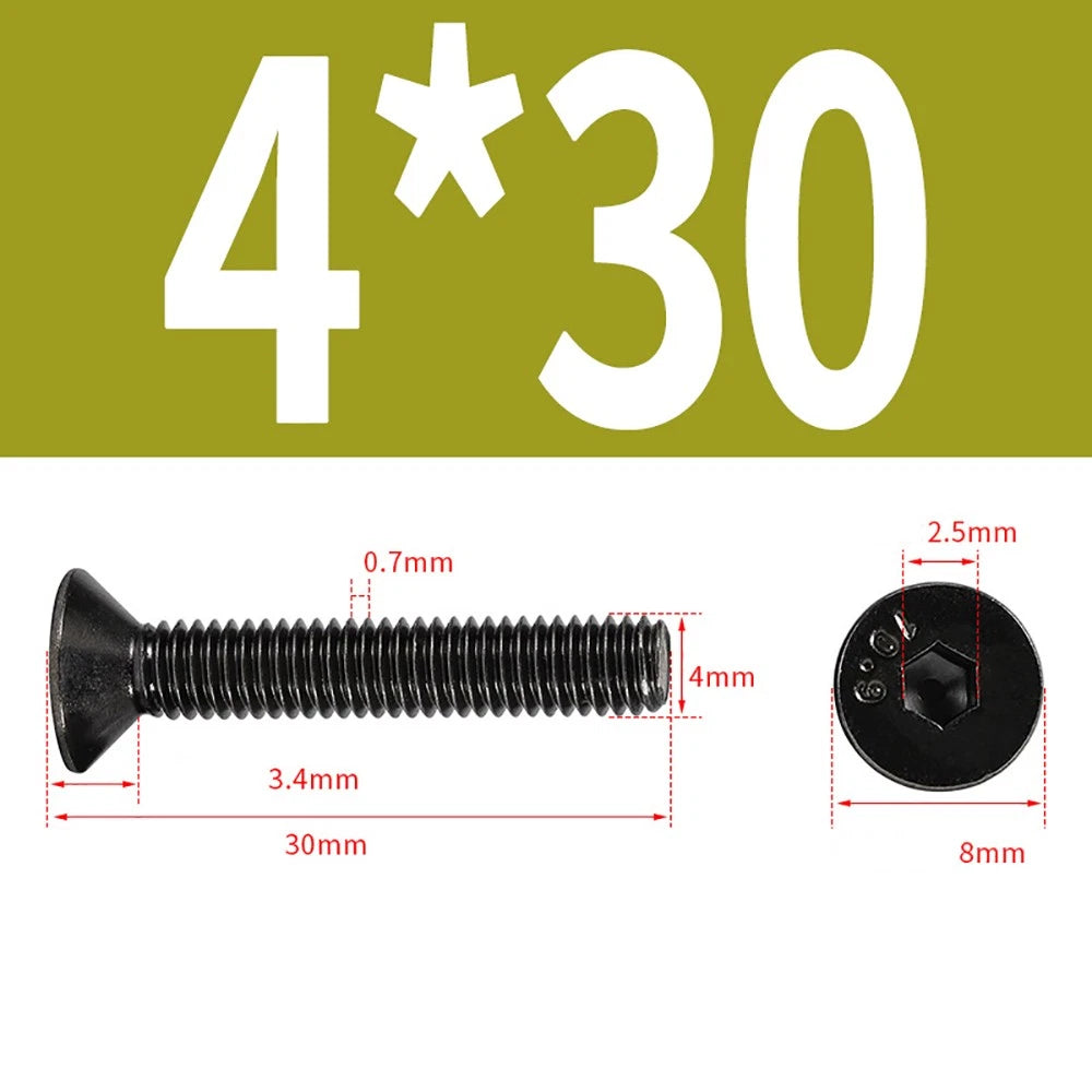 M2-M6 Countersunk Socket Head Cap Screws – Grade 10.9 Alloy Steel