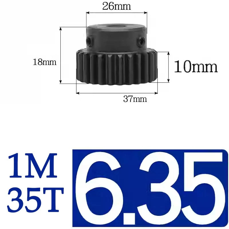 Spur Gears 1 Mod Transmission Gear With Step 45# Steel Pinion Motor Gear 30T~44T
