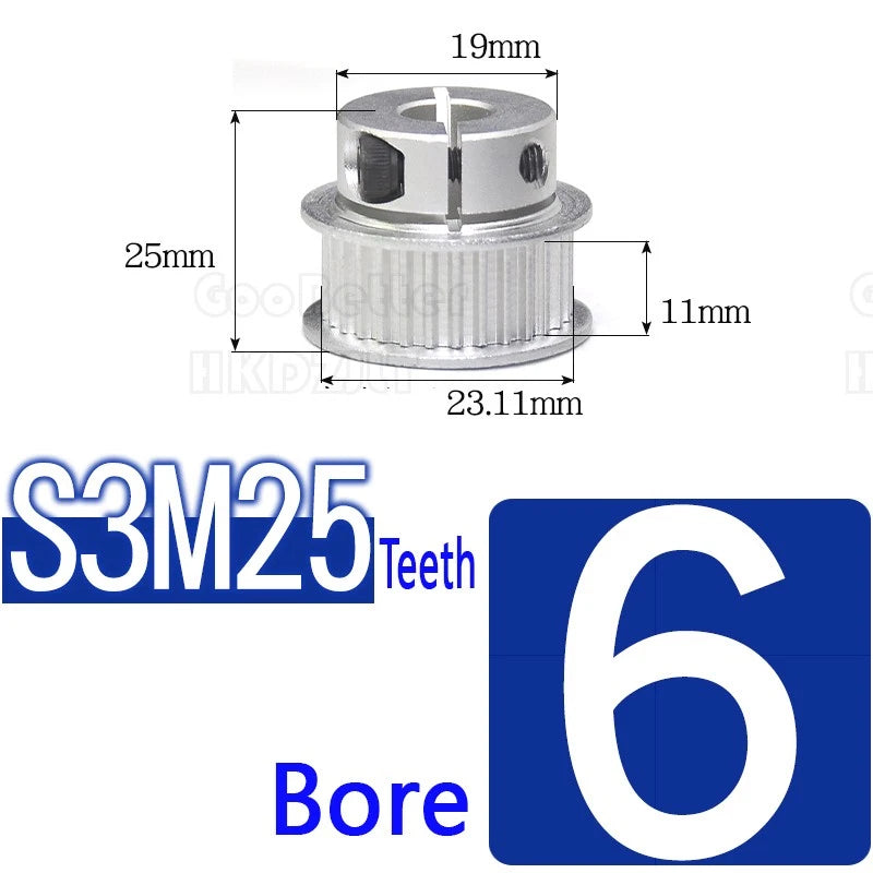 S3M Timing Pulley Belt Synchronous Wheel Gear 3D Printer Bore 5-15mm 20-28 Teeth