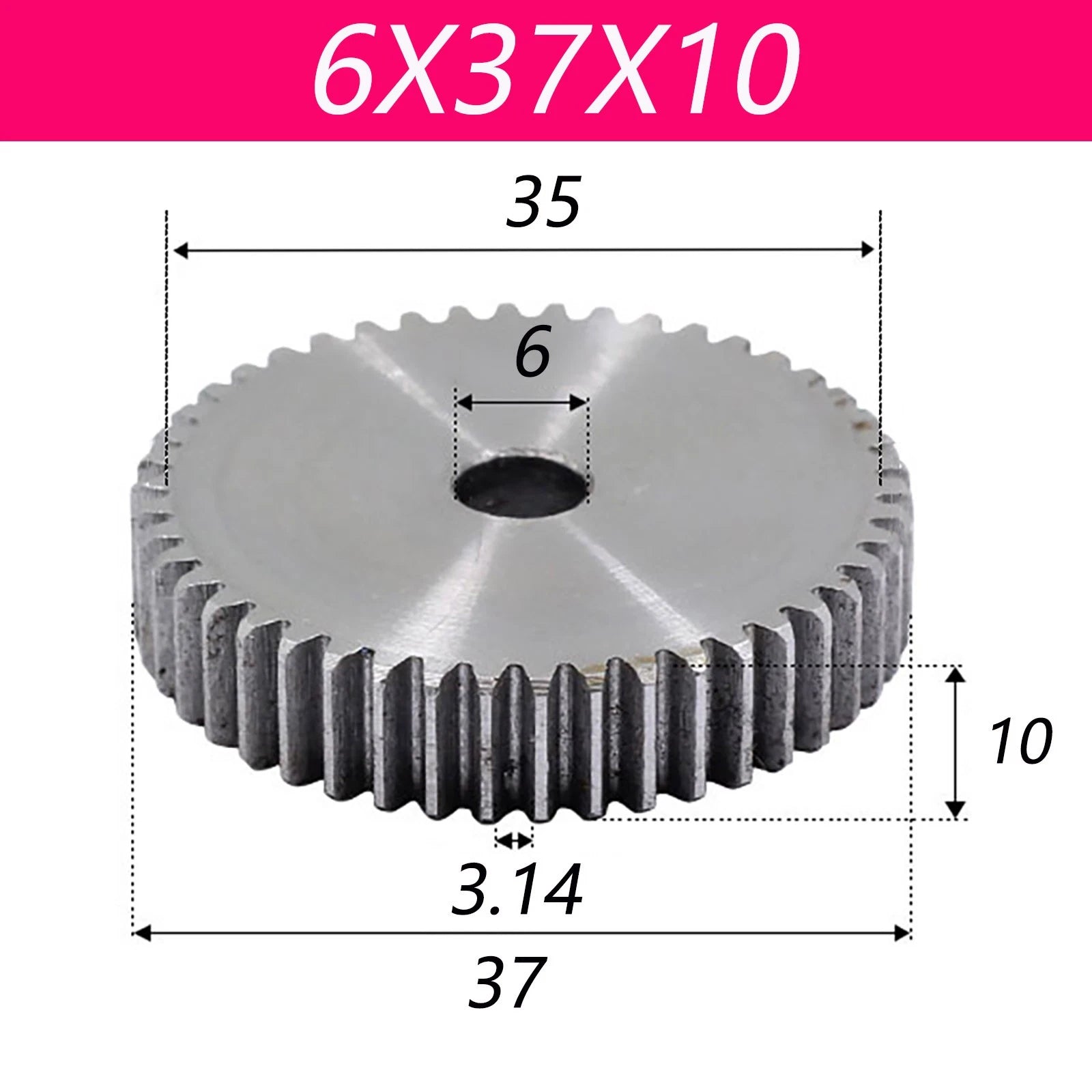 1 Modul 45# Steel Spur Gears Pinion Gear Thick 10mm 8-200 Teeth Dia 18~153mm