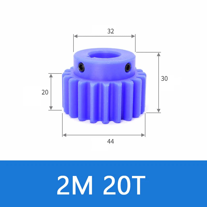 Blue Nylon Spur Gears 1/1.5/2/3Mod Transmission Gear 12-60T With Step Motor Gear