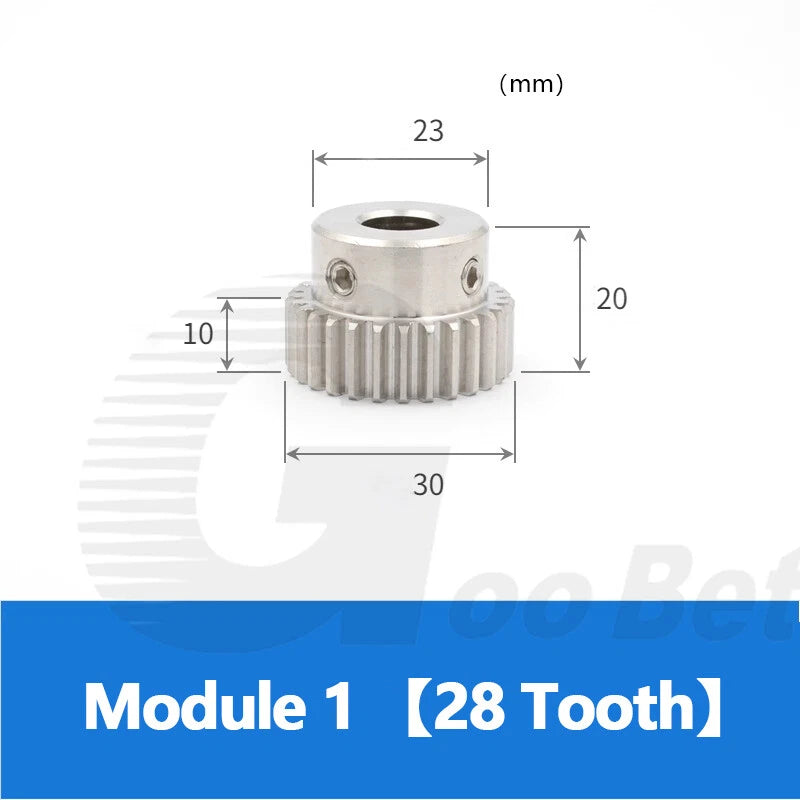 Mod 0.5 1 1.5 2 Precision Spur Gear Stainless Steel with Hub 12 Tooth - 60 Tooth
