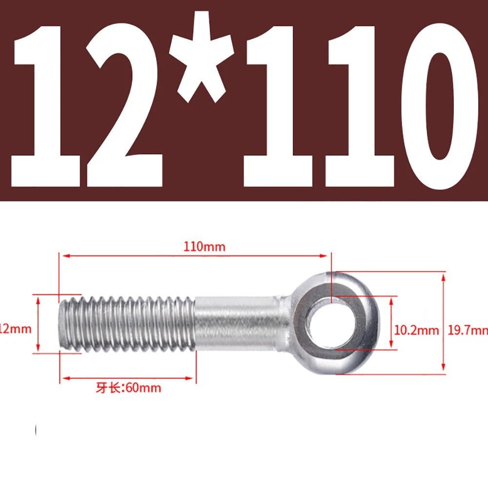 M5 - M24 A2 304 Stainless Steel Partially Threaded Forged Eye Bolts with Rings for Wire Rope & Hanging - HomeDIYer