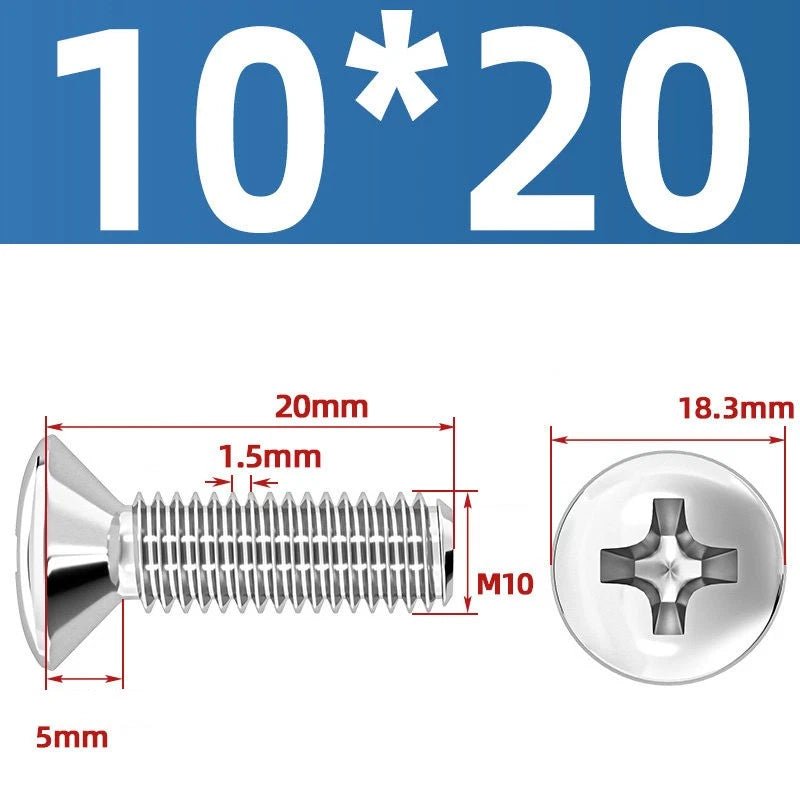 Phillips Oval Head Machine Screws Stainless Steel — M1.6 to M10, All Sizes - HomeDIYer