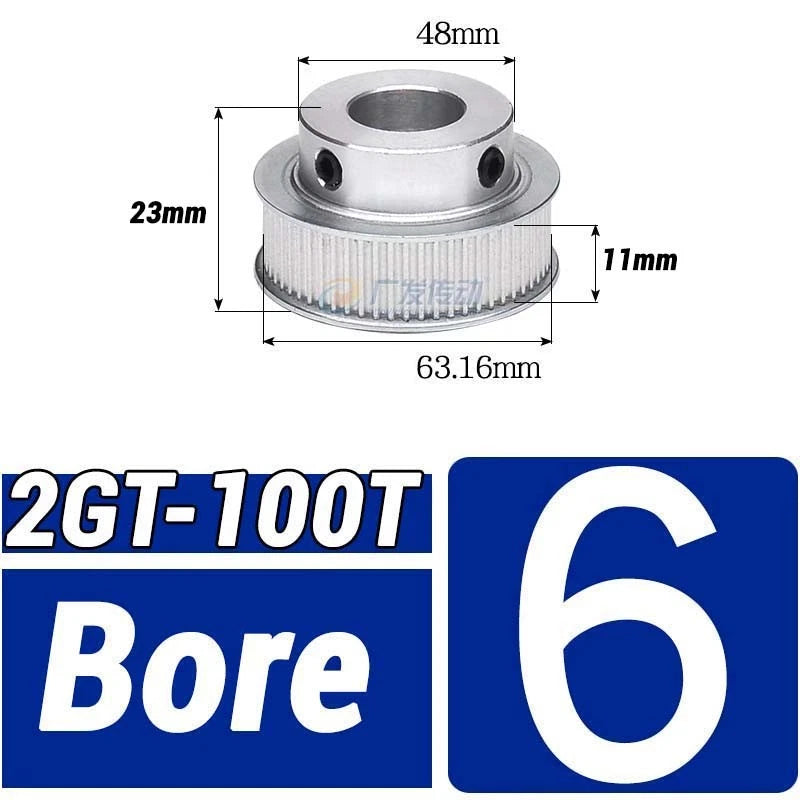 GT2 Timing Belt Pulley 16-100 Teeth 6-10mm Teeth Width Bore 3mm-25mm For 3D