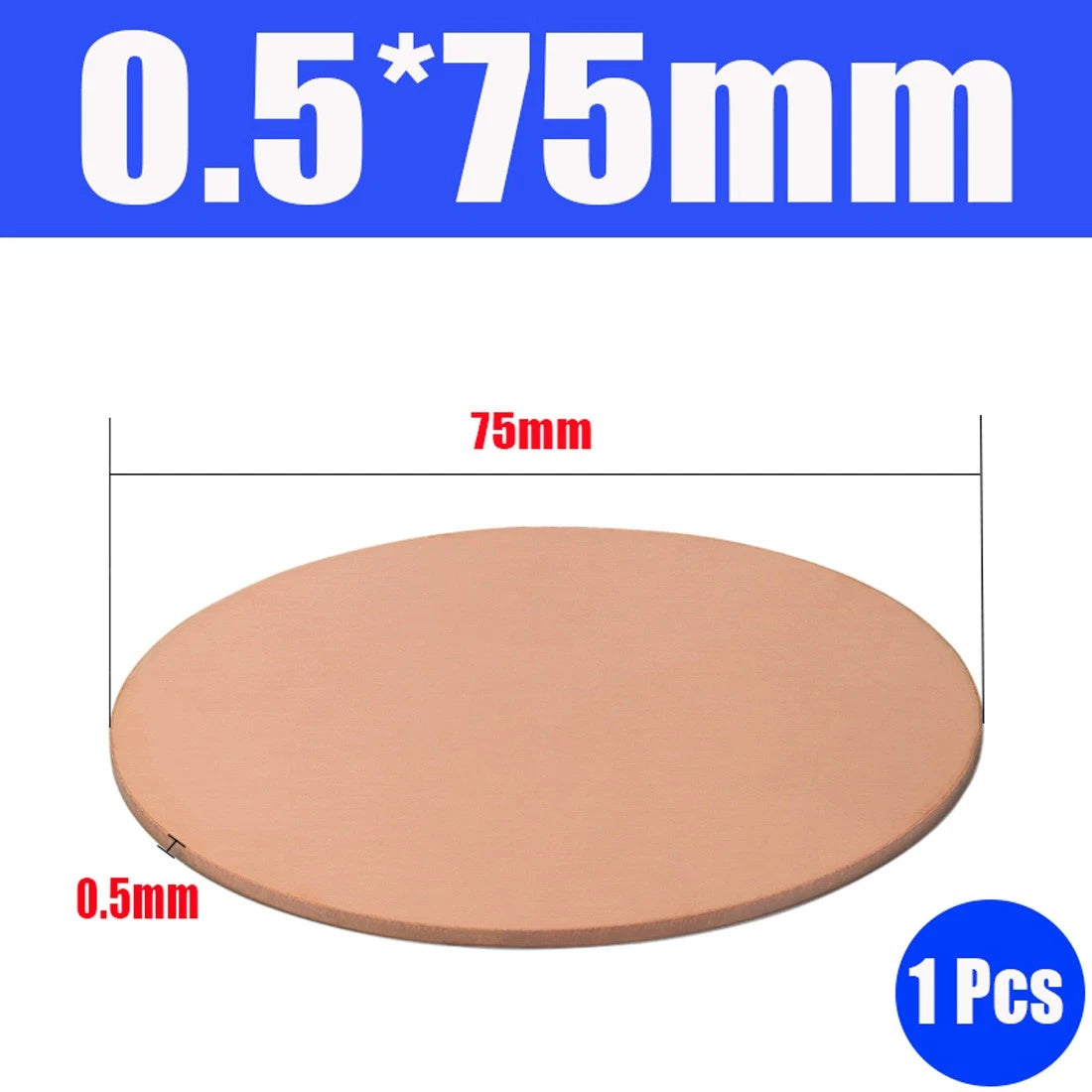 Thick 0.5-1.5mm Solid 99% Pure Copper Blanks Discs Ø 10-300mm Round Plate Metal