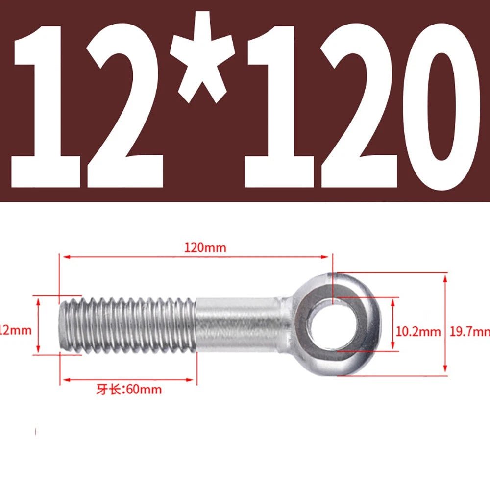 M5 - M24 A2 304 Stainless Steel Partially Threaded Forged Eye Bolts with Rings for Wire Rope & Hanging - HomeDIYer