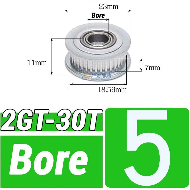 GT2 Timing Belt Pulley 16-100 Teeth 6-10mm Teeth Width Bore 3mm-25mm For 3D